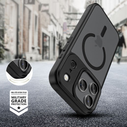 „Tech-Protect MagMat MagSafe“ dėklas, skirtas „iPhone 17 Pro Max“ – matinės juodos spalvos