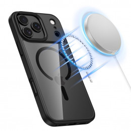 „Tech-Protect MagMat MagSafe“ dėklas, skirtas „iPhone 17 Pro Max“ – skaidriai juodas