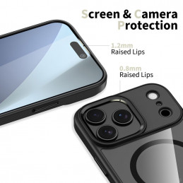 „Tech-Protect MagMat MagSafe“ dėklas, skirtas „iPhone 17 Pro Max“ – skaidriai juodas
