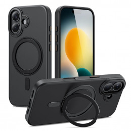 „Tech-Protect MagRing MagSafe“ dėklas, skirtas „iPhone 17“ – matinės juodos spalvos