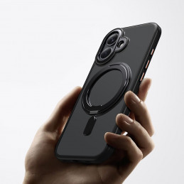 „Tech-Protect MagRing MagSafe“ dėklas, skirtas „iPhone 17“ – matinės juodos spalvos