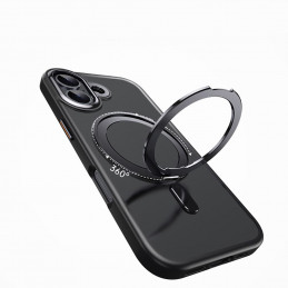„Tech-Protect MagRing MagSafe“ dėklas, skirtas „iPhone 17“ – matinės juodos spalvos