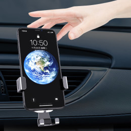 Gravity automobilinis išmaniojo telefono laikiklis, skirtas ventiliacijos angai, juodas (YC08)