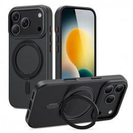 „Tech-Protect MagRing MagSafe“ dėklas, skirtas „iPhone 17 Pro Max“ – matinės juodos spalvos