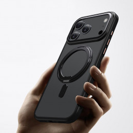 „Tech-Protect MagRing MagSafe“ dėklas, skirtas „iPhone 17 Pro Max“ – matinės juodos spalvos