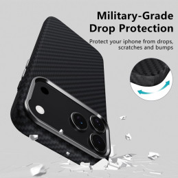 „Tech-Protect Ion Carbon MagSafe“ dėklas, skirtas „iPhone 17 Pro Max“ – pilkas / juodas