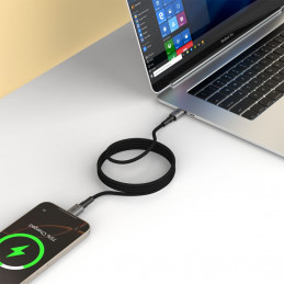 „Tech-Protect Ultraboost DNA MagTwist USB-C PD“ laidas 100 W / 5 A, 200 cm – pilkas