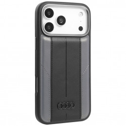 Audi A6 sintetinės odos „MagSafe“ dėklas, skirtas „iPhone 17 Pro Max“ – juodas