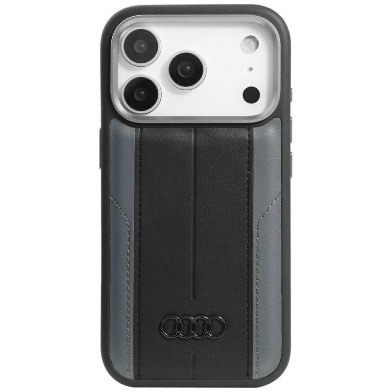 Audi A6 sintetinės odos „MagSafe“ dėklas, skirtas „iPhone 17 Pro“ – juodas