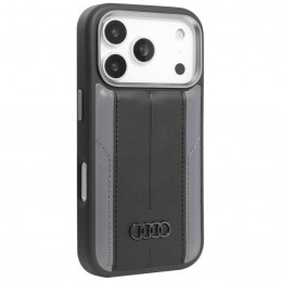 Audi A6 sintetinės odos „MagSafe“ dėklas, skirtas „iPhone 17 Pro“ – juodas