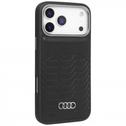 „Audi GT“ sintetinės odos „MagSafe“ dėklas, skirtas „iPhone 17 Pro Max“ – juodas