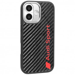 „Audi R8“ anglies pluošto „MagSafe“ dėklas, skirtas „iPhone 17“ – juodas