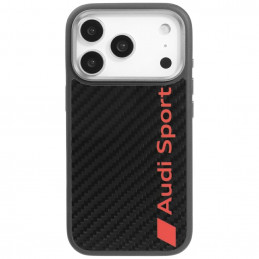 „Audi R8“ anglies pluošto „MagSafe“ dėklas, skirtas „iPhone 17 Pro“ – juodas