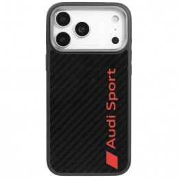 „Audi R8“ anglies pluošto „MagSafe“ dėklas, skirtas „iPhone 17 Pro Max“ – juodas
