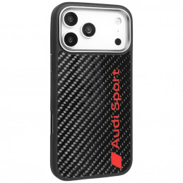 „Audi R8“ anglies pluošto „MagSafe“ dėklas, skirtas „iPhone 17 Pro Max“ – juodas