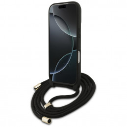 „Guess 4G Big Logo Cord Stap“ dėklas per petį, skirtas „iPhone 17 Pro“ – rudas