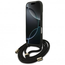 „Guess 4G Big Logo“ laido formos per petį per petį nešiojamas dėklas, skirtas „iPhone 17 Pro“ – juodas