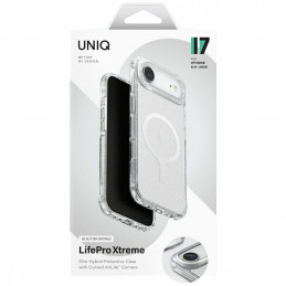 UNIQ LifePro Xtreme Magclick įkrovimo dėklas, skirtas iPhone 17 Air – skaidrus su blizgučiais