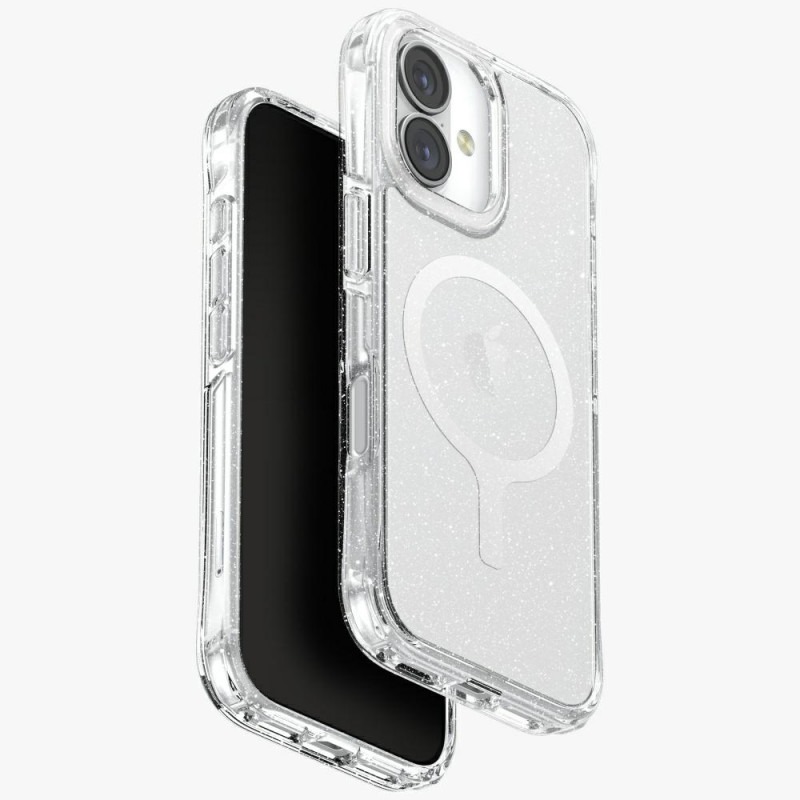 UNIQ LifePro Xtreme Magclick įkrovimo dėklas, skirtas iPhone 17 – skaidrus ir blizgantis