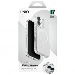 UNIQ LifePro Xtreme Magclick įkrovimo dėklas, skirtas iPhone 17 – skaidrus ir blizgantis