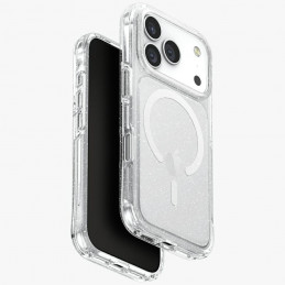 UNIQ LifePro Xtreme Magclick įkrovimo dėklas, skirtas iPhone 17 Pro – skaidrus ir blizgantis