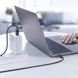 Ugreen C tipo USB kabelis (vyriškas) iki C tipo (vyriškas) 1 m baltas (US300)