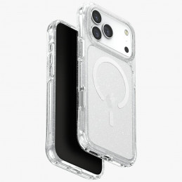 UNIQ LifePro Xtreme Magclick įkrovimo dėklas, skirtas iPhone 17 Pro Max – skaidrus ir blizgantis