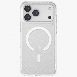UNIQ LifePro Xtreme Magclick įkrovimo dėklas, skirtas iPhone 17 Pro Max – skaidrus ir blizgantis