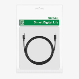Ugreen C tipo USB kabelis (vyriškas) iki C tipo (vyriškas) 1 m baltas (US300)