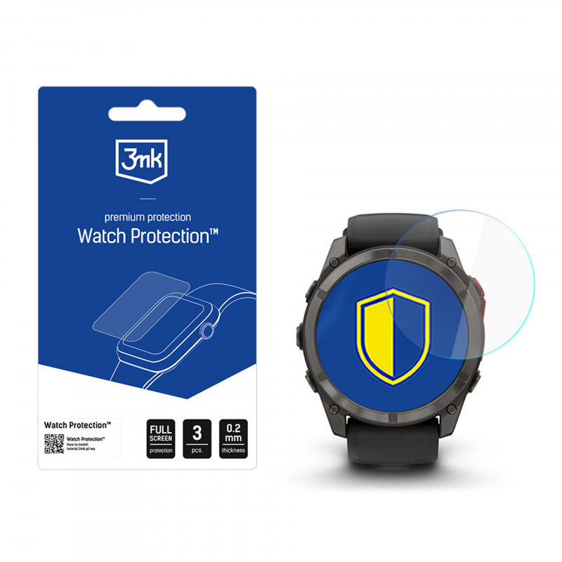 3mk laikrodžio apsaugos ARC išmaniojo laikrodžio ekrano apsauga, skirta „Garmin Fenix 8 Pro 51 mm“ (Amoled, MicroLED)