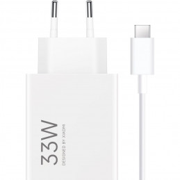„Xiaomi MDY-16-EF“ 1xUSB-A 33W sieninis įkroviklis su 3A USB-C laidu - baltas