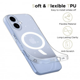 „Tech-Protect FlexAir MagSafe“ dėklas, skirtas „iPhone 17“ – skaidrus blizgučiais