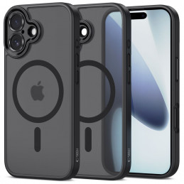 „Tech-Protect MagCam MagSafe“ dėklas, skirtas „iPhone 17“ – matinės juodos spalvos