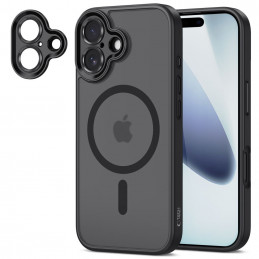 „Tech-Protect MagCam MagSafe“ dėklas, skirtas „iPhone 17“ – matinės juodos spalvos