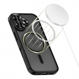 „Tech-Protect MagCam MagSafe“ dėklas, skirtas „iPhone 17“ – matinės juodos spalvos