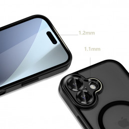 „Tech-Protect MagCam MagSafe“ dėklas, skirtas „iPhone 17“ – matinės juodos spalvos