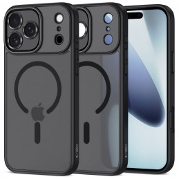 „Tech-Protect MagCam MagSafe“ dėklas, skirtas „iPhone 17 Pro“ – matinės juodos spalvos