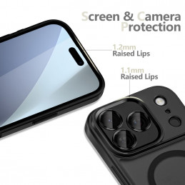 „Tech-Protect MagCam MagSafe“ dėklas, skirtas „iPhone 17 Pro“ – matinės juodos spalvos