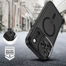 „Tech-Protect MagCam MagSafe“ dėklas, skirtas „iPhone 17 Pro“ – matinės juodos spalvos