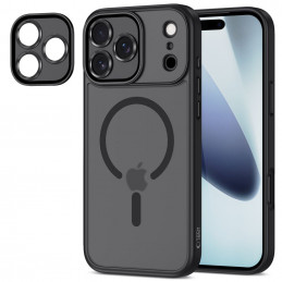 „Tech-Protect MagCam MagSafe“ dėklas, skirtas „iPhone 17 Pro Max“ – matinės juodos spalvos