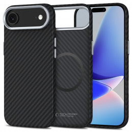 „Tech-Protect Ion Carbon MagSafe“ dėklas, skirtas „iPhone 17 Air“ – juodas ir sidabrinis