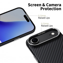„Tech-Protect Ion Carbon MagSafe“ dėklas, skirtas „iPhone 17 Air“ – juodas ir sidabrinis