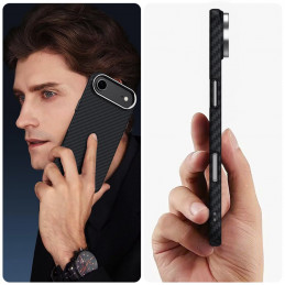 „Tech-Protect Ion Carbon MagSafe“ dėklas, skirtas „iPhone 17 Air“ – juodas ir sidabrinis