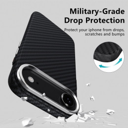 „Tech-Protect Ion Carbon MagSafe“ dėklas, skirtas „iPhone 17 Air“ – juodas ir sidabrinis