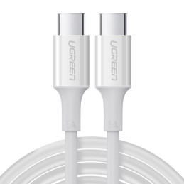Ugreen US300 USB-C – USB-C PD QC FCP kabelis 100W 5A 480Mb/ s 2m – baltas