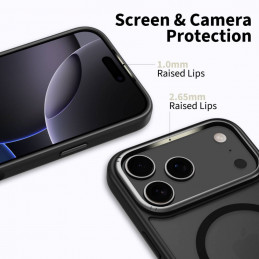 „Tech-Protect MagEdge MagSafe“ dėklas, skirtas „iPhone 17 Pro“ – matinės juodos spalvos
