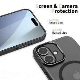 „Tech-Protect MagStand MagSafe“ dėklas, skirtas „iPhone 17“ – matinės juodos spalvos
