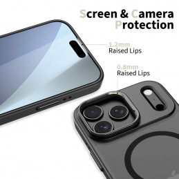 „Tech-Protect MagStand MagSafe“ dėklas, skirtas „iPhone 17 Pro Max“ – matinės juodos spalvos