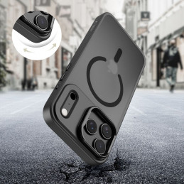 „Tech-Protect MagStand MagSafe“ dėklas, skirtas „iPhone 17 Pro Max“ – matinės juodos spalvos