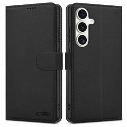 „Tech Protect“ piniginės dėklas, skirtas „Samsung Galaxy S25 FE“ – juodas